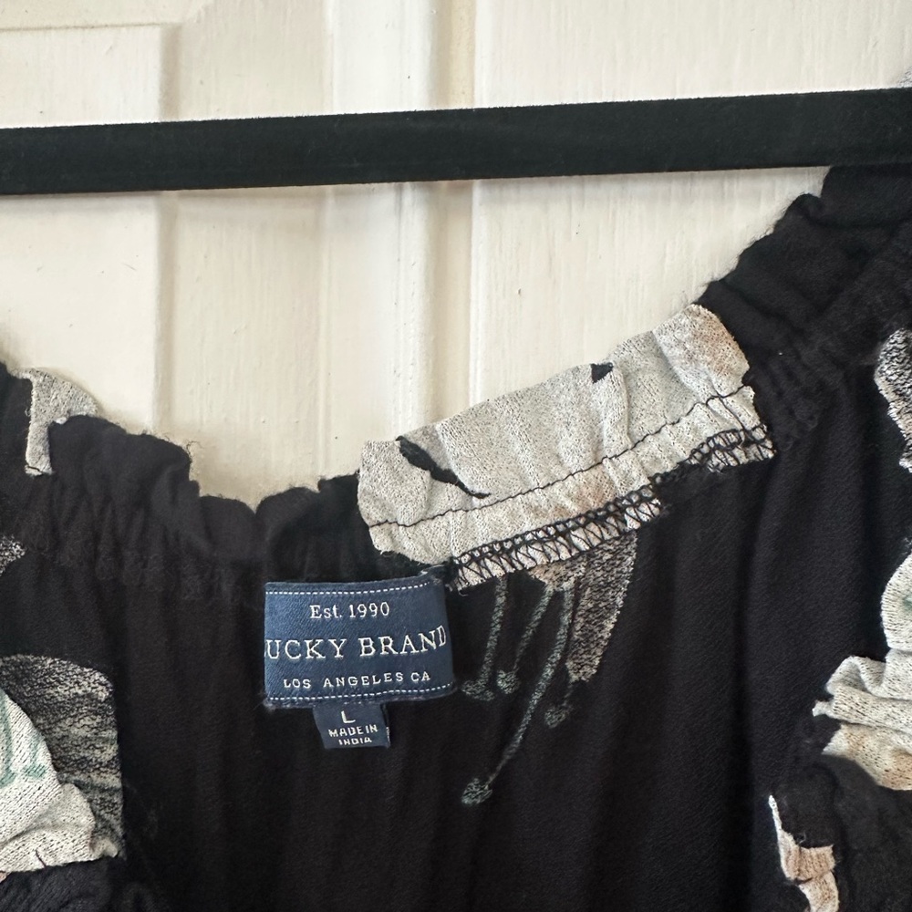 Lucky Brand Black and White Floral Blouse - Picture 2 of 2